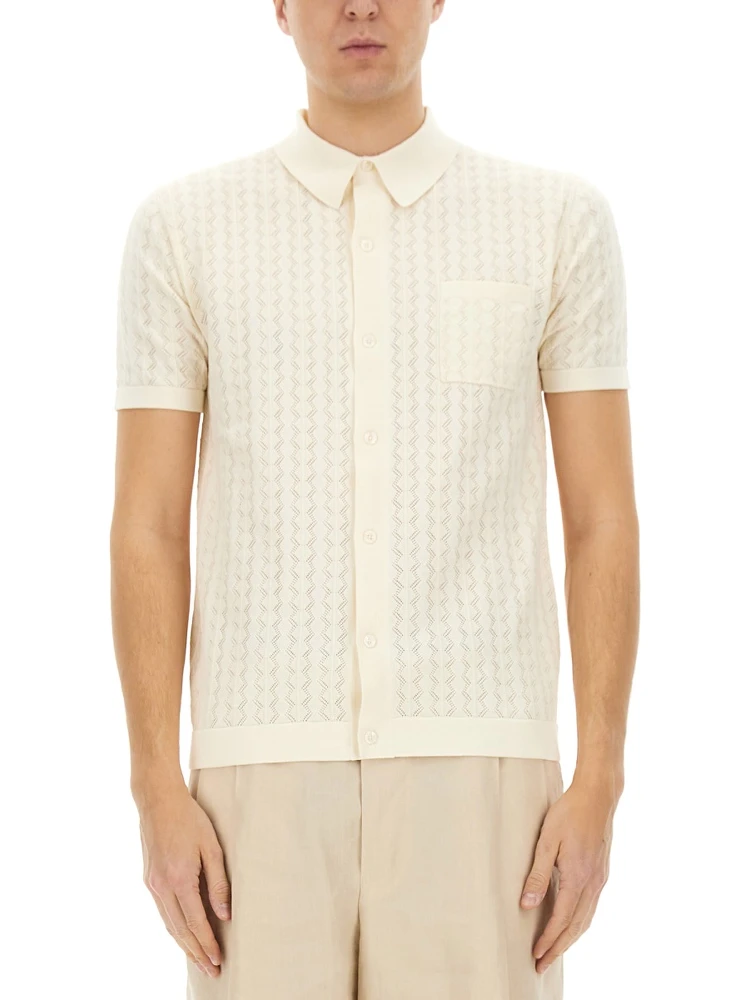 PERFORATED COTTON KNIT SHIRT