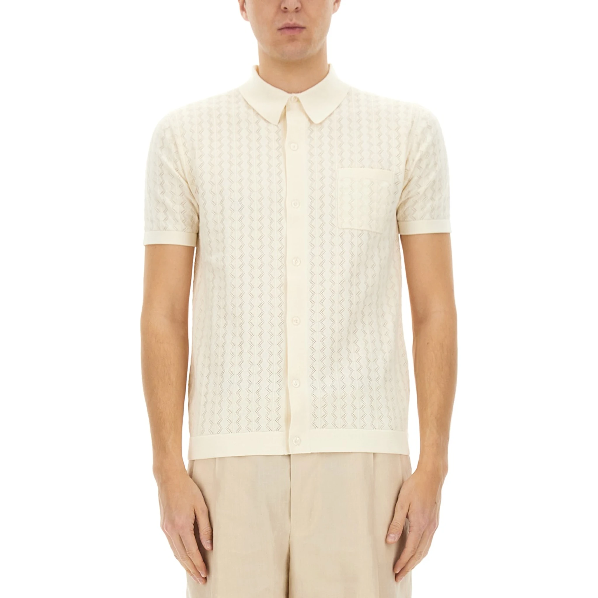 PERFORATED COTTON KNIT SHIRT