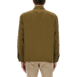 STRETCH LINEN AND VISCOSE SHIRT