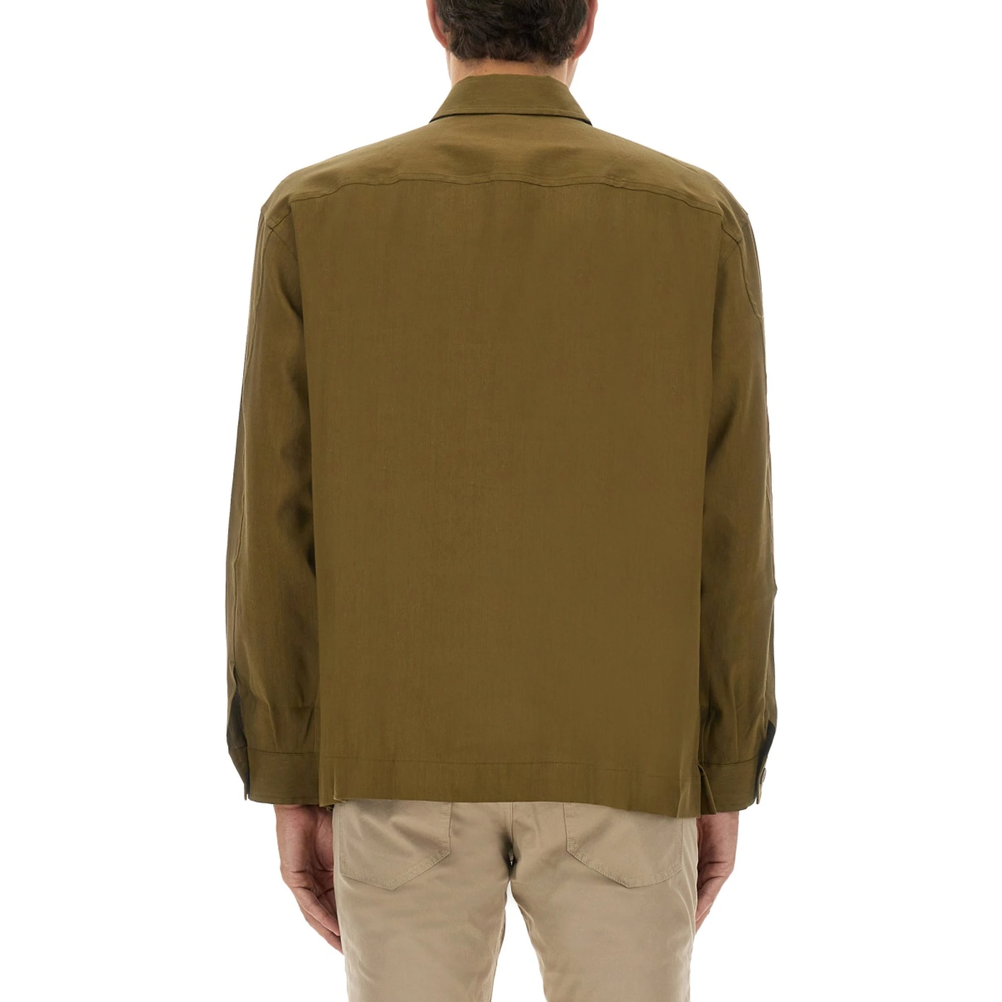 STRETCH LINEN AND VISCOSE SHIRT