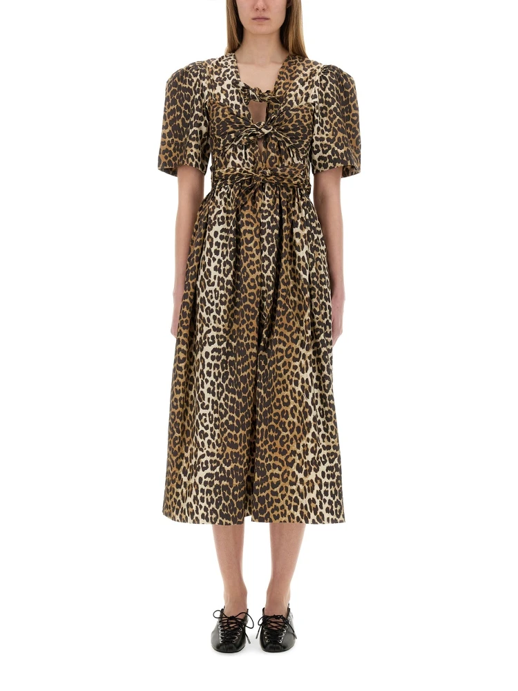 LEOPARD PRINT MIDI DRESS