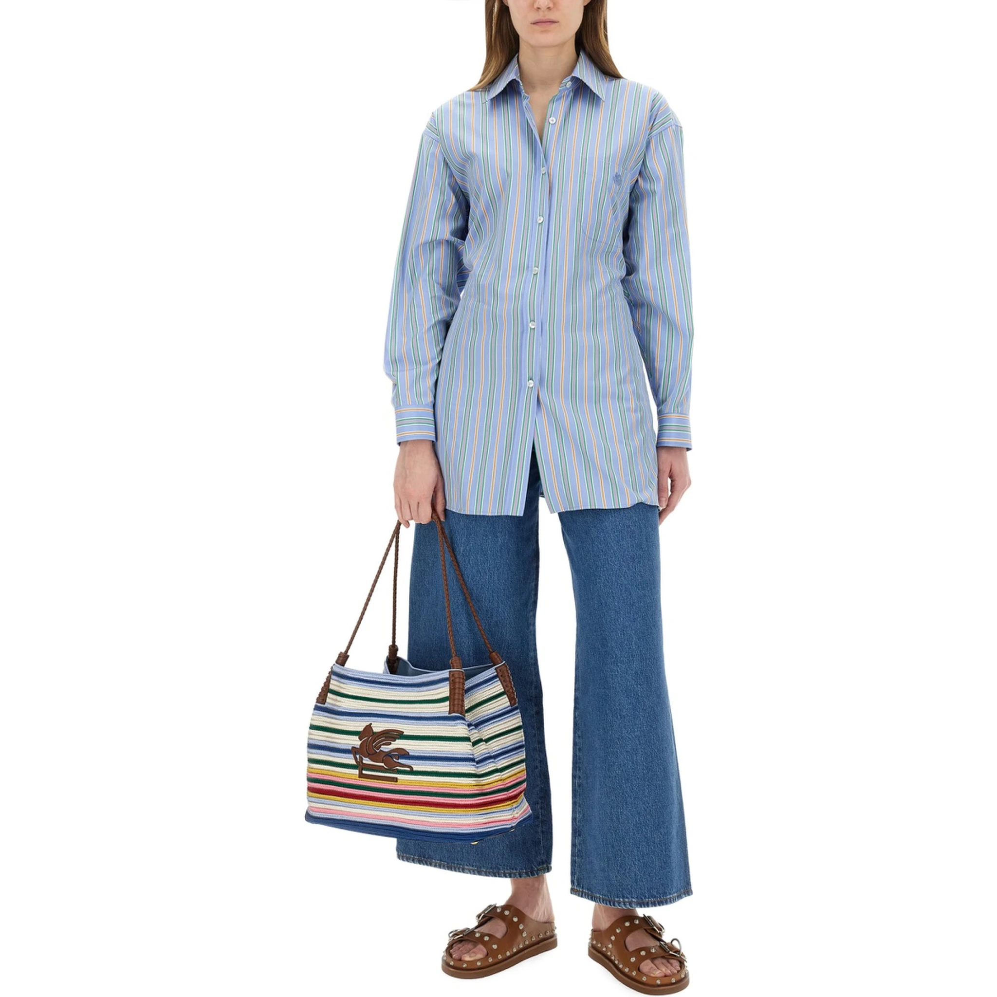 JACQUARD SHIRT AND KNOT IN THE BACK