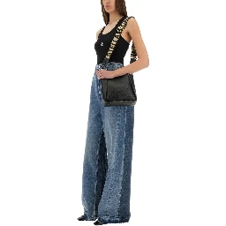 WIDE-LEG JEANS WITH CONTRASTING PANELS