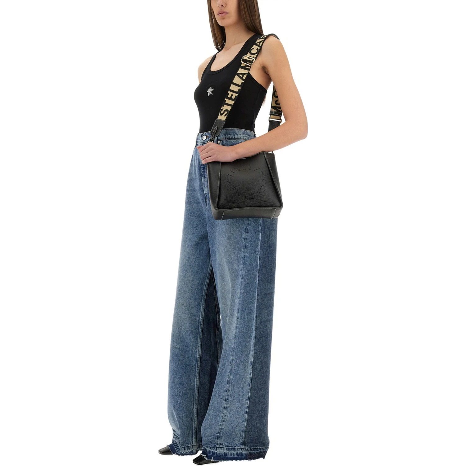 WIDE-LEG JEANS WITH CONTRASTING PANELS