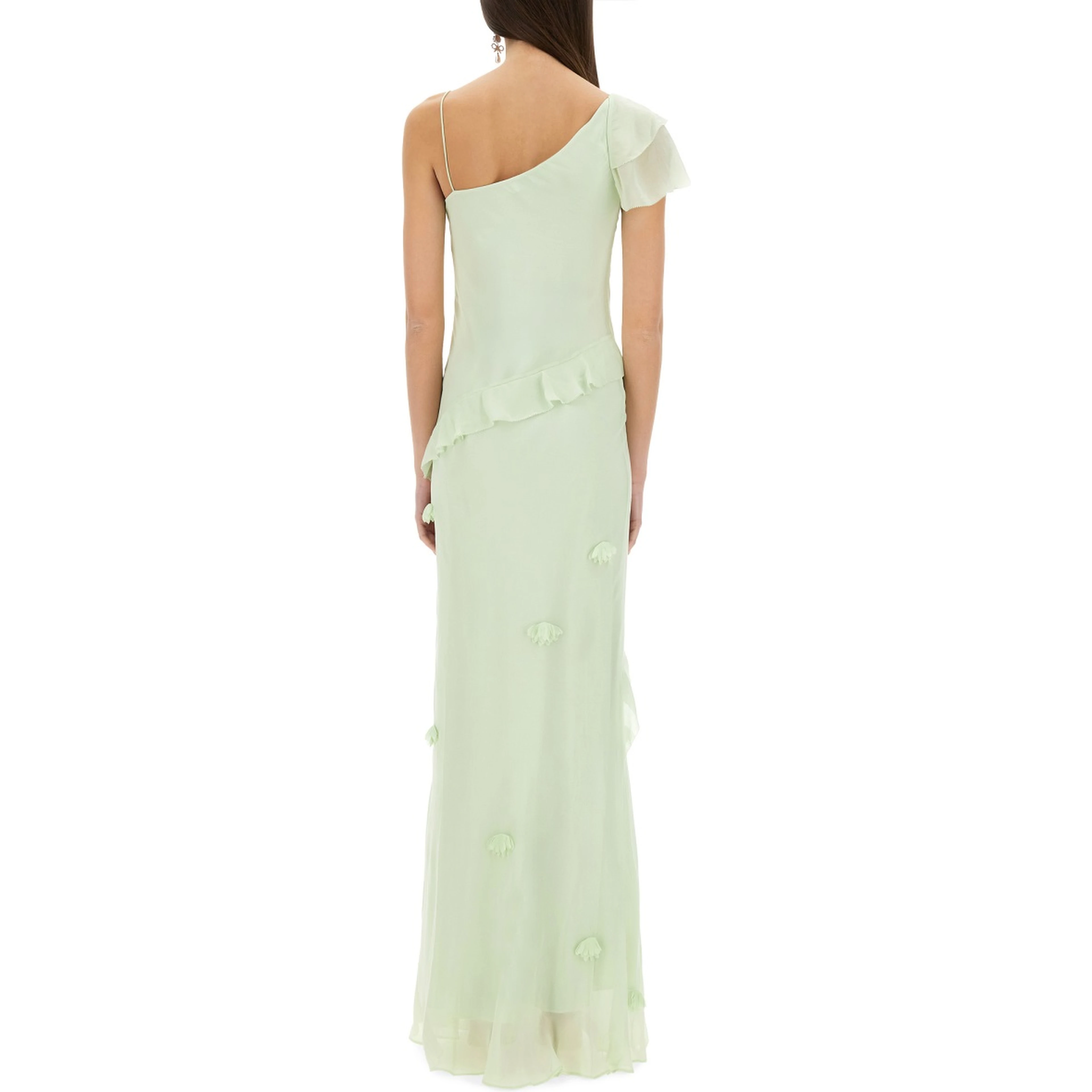 LONG DRESS WITH FLORAL APPLIQUÉS