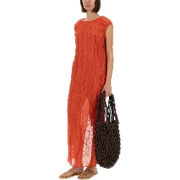 METALLIC GAUZE LONGUETTE DRESS