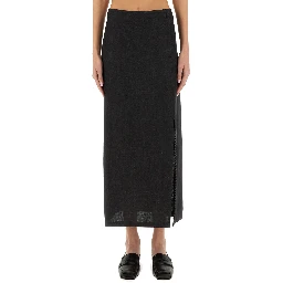 LINEN SKIRT WITH SLIT