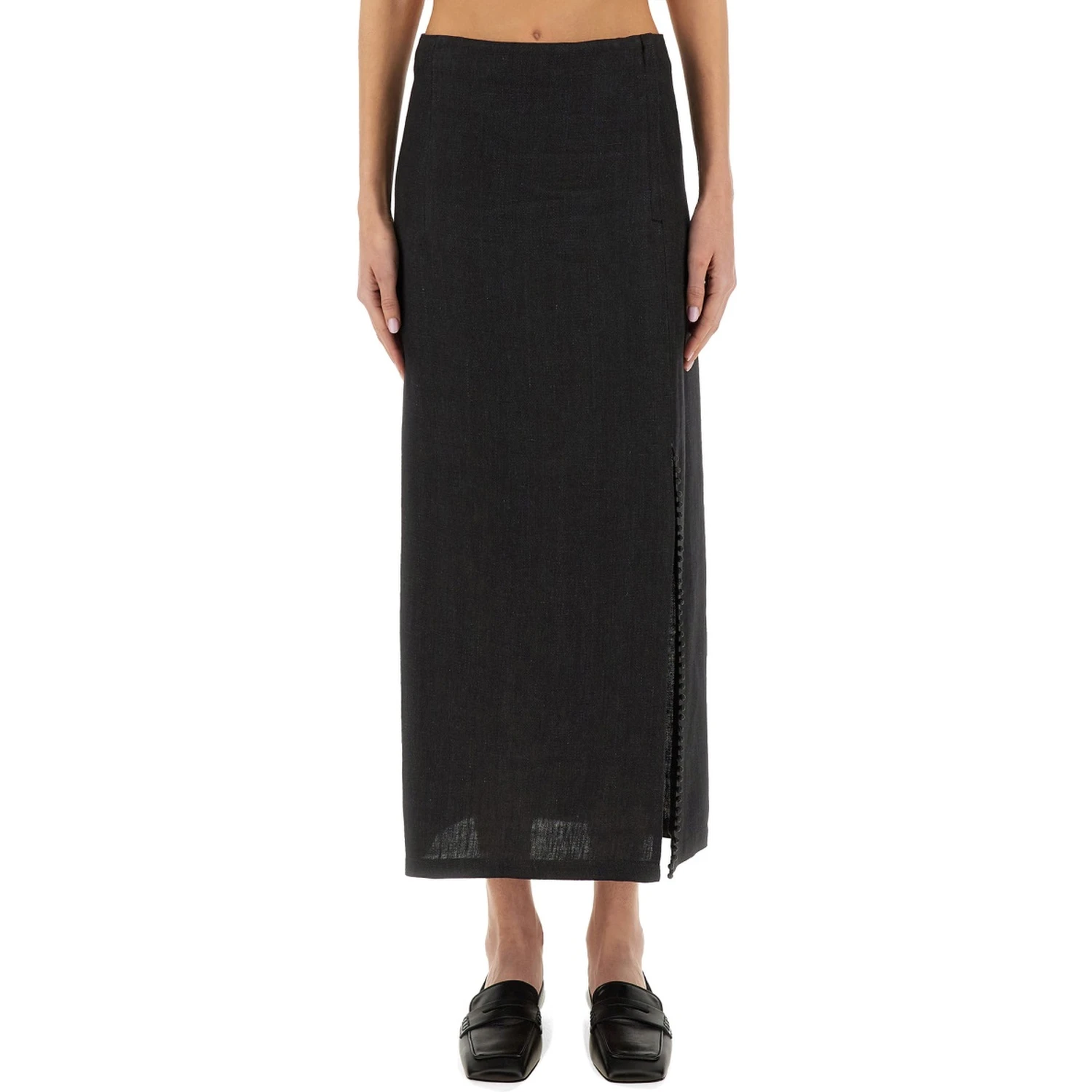 LINEN SKIRT WITH SLIT