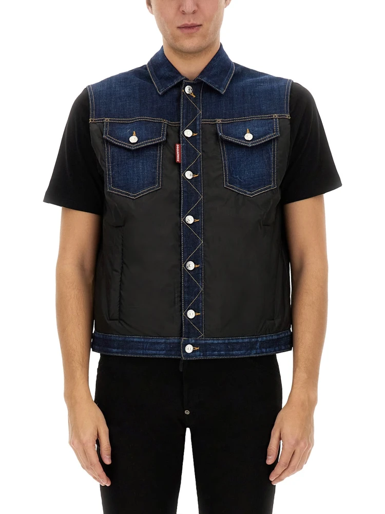 DENIM PUFFER VEST