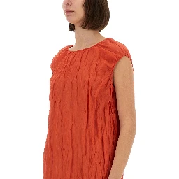 METALLIC GAUZE LONGUETTE DRESS
