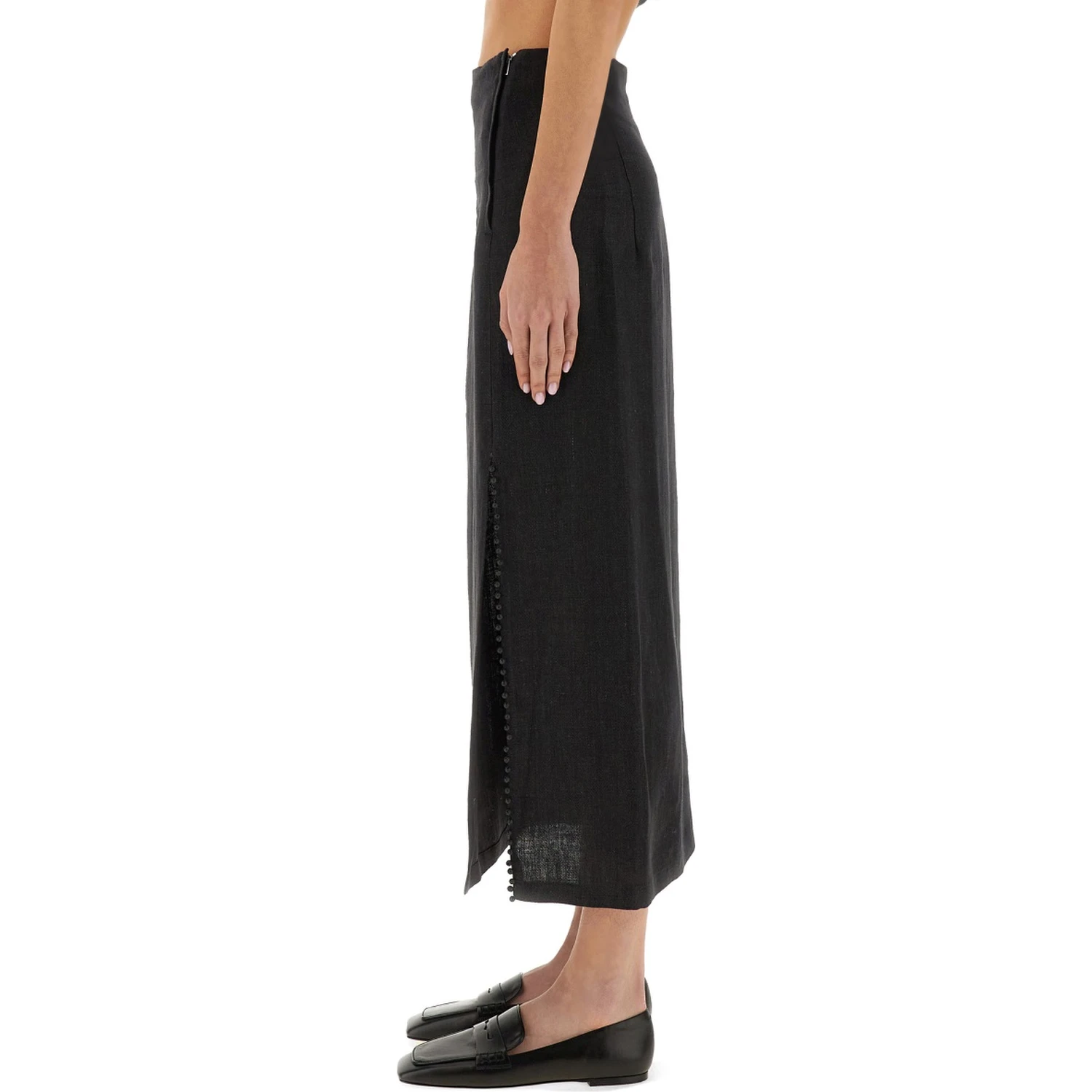 LINEN SKIRT WITH SLIT