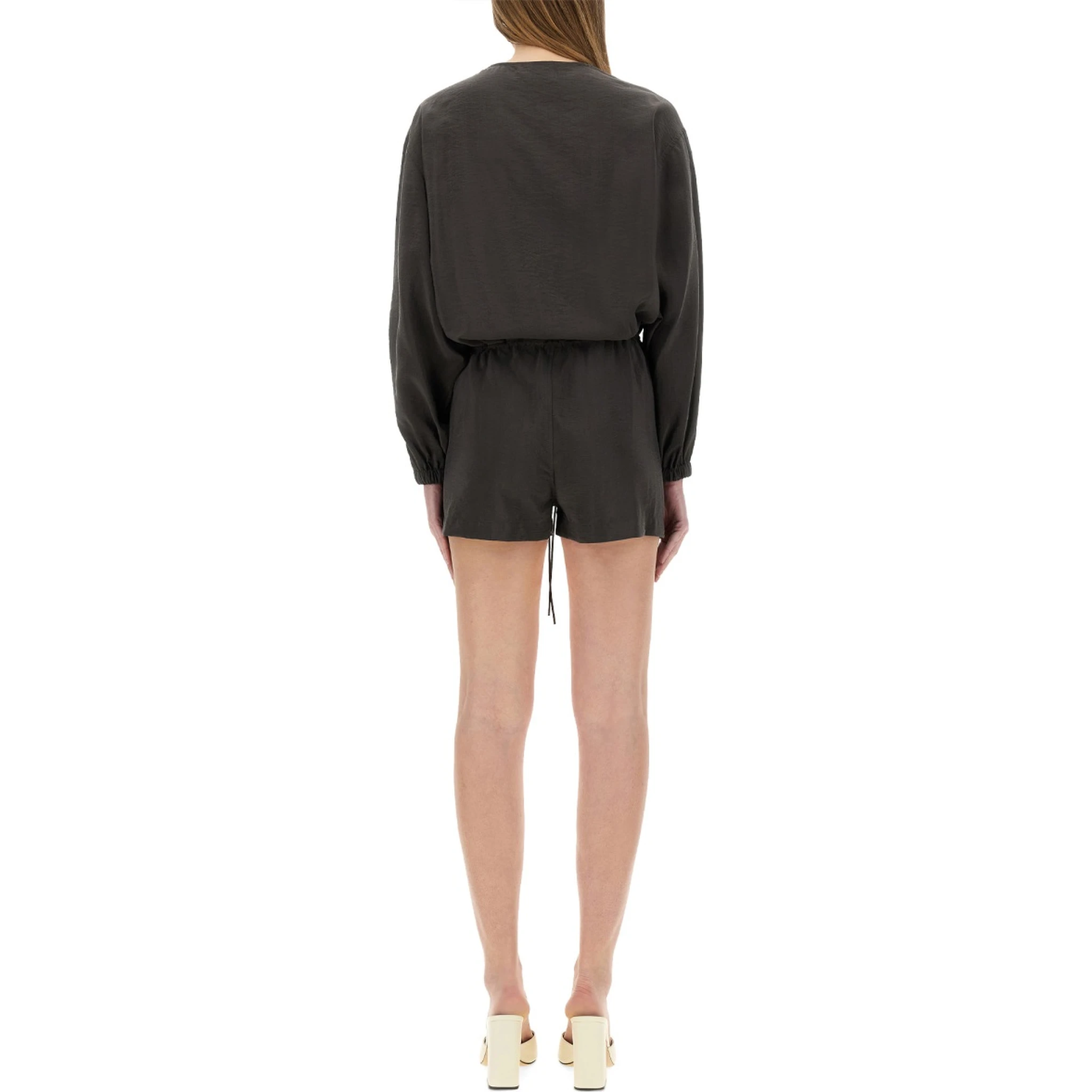 SHORT SILK CANVAS JUMPSUIT