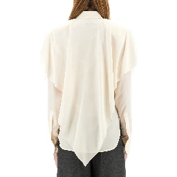 SEMI-TRANSPARENT SHIRT WITH LAYERED PANEL