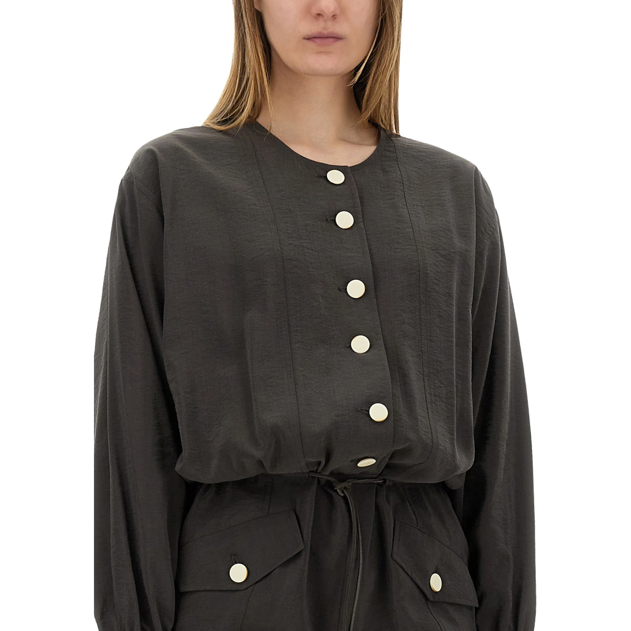 SHORT SILK CANVAS JUMPSUIT