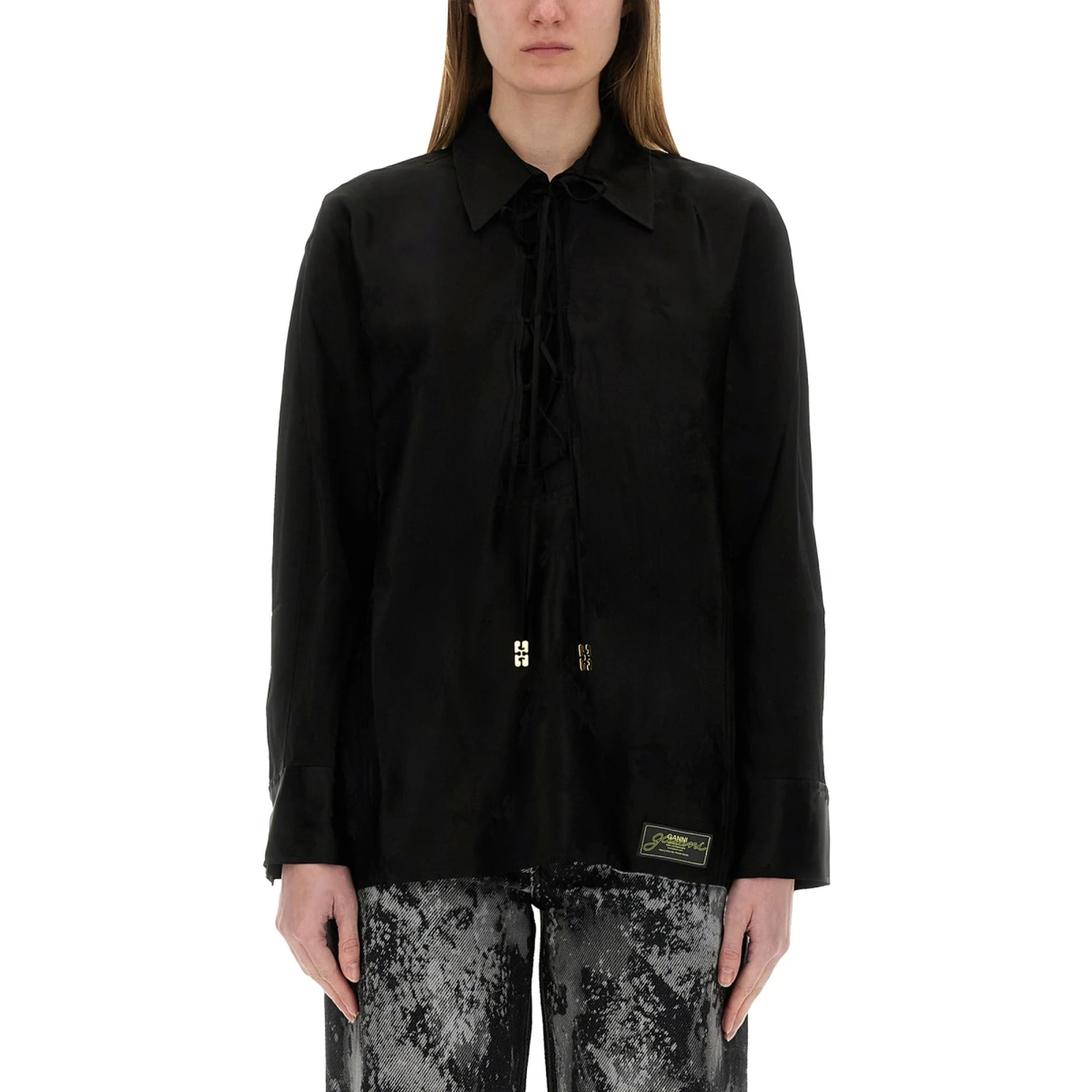JACQUARD SATIN SHIRT