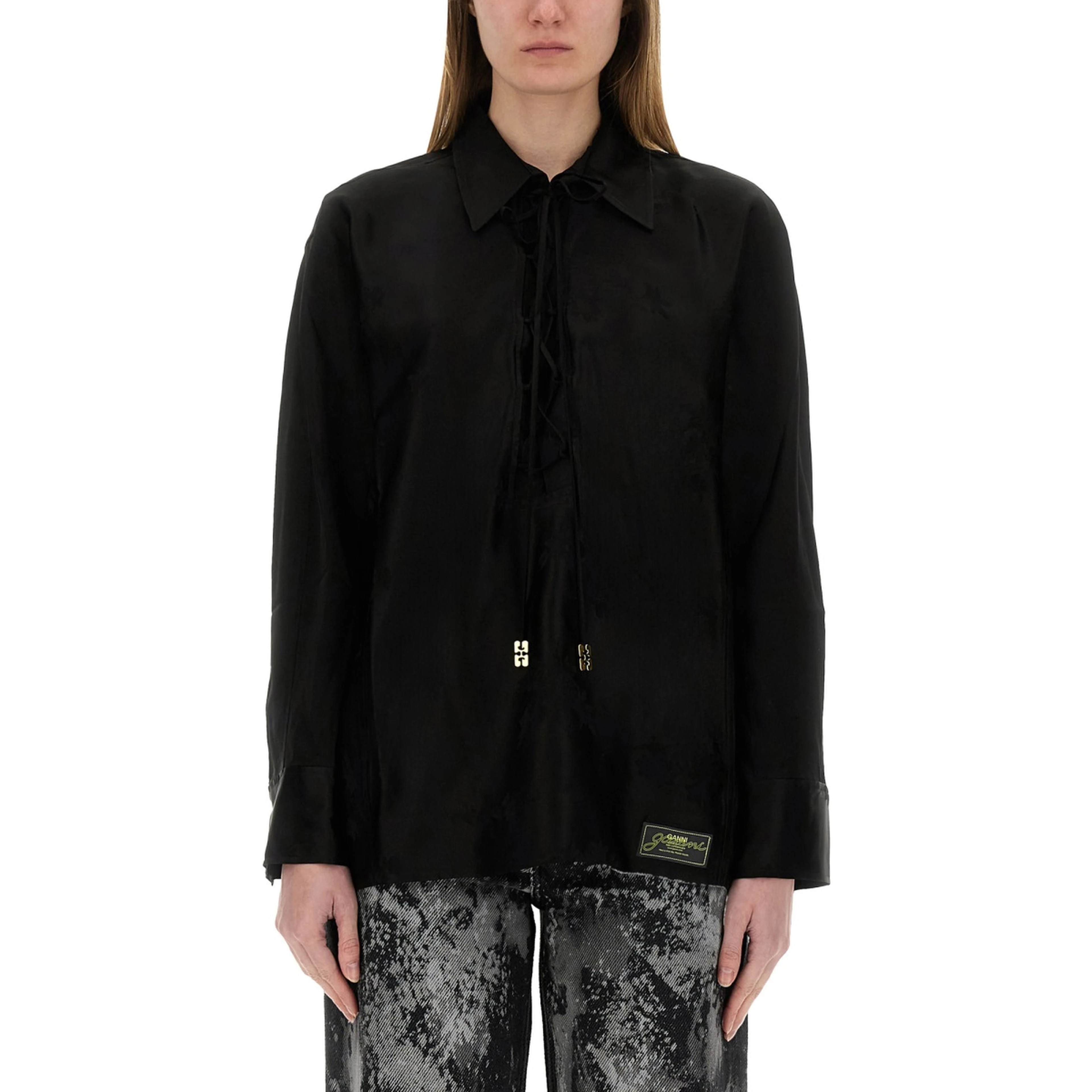 JACQUARD SATIN SHIRT
