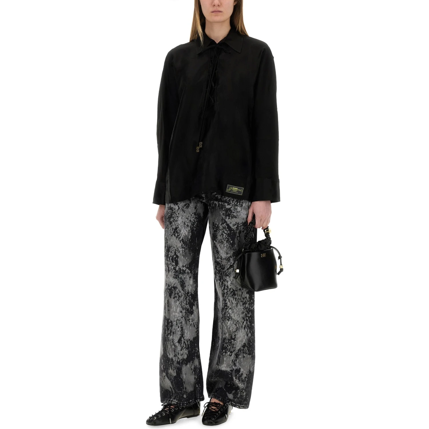 JACQUARD SATIN SHIRT