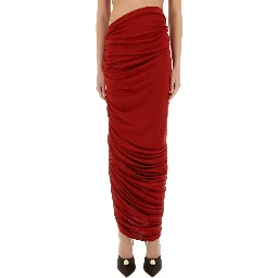 ASYMMETRICAL DRAPED MIDI SKIRT