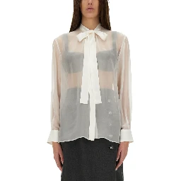 CHIFFON SHIRT WITH BOW