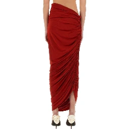 ASYMMETRICAL DRAPED MIDI SKIRT