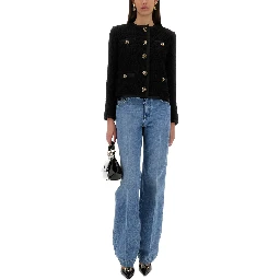 SINGLE-BREASTED TWEED BOUCLÉ SHORT JACKET
