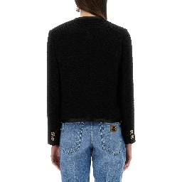 SINGLE-BREASTED TWEED BOUCLÉ SHORT JACKET