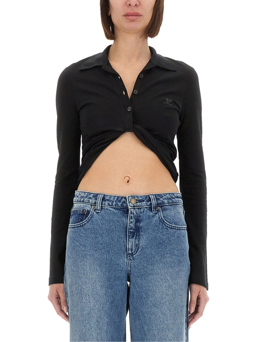 CROPPED POLO SHIRT "TWIST"