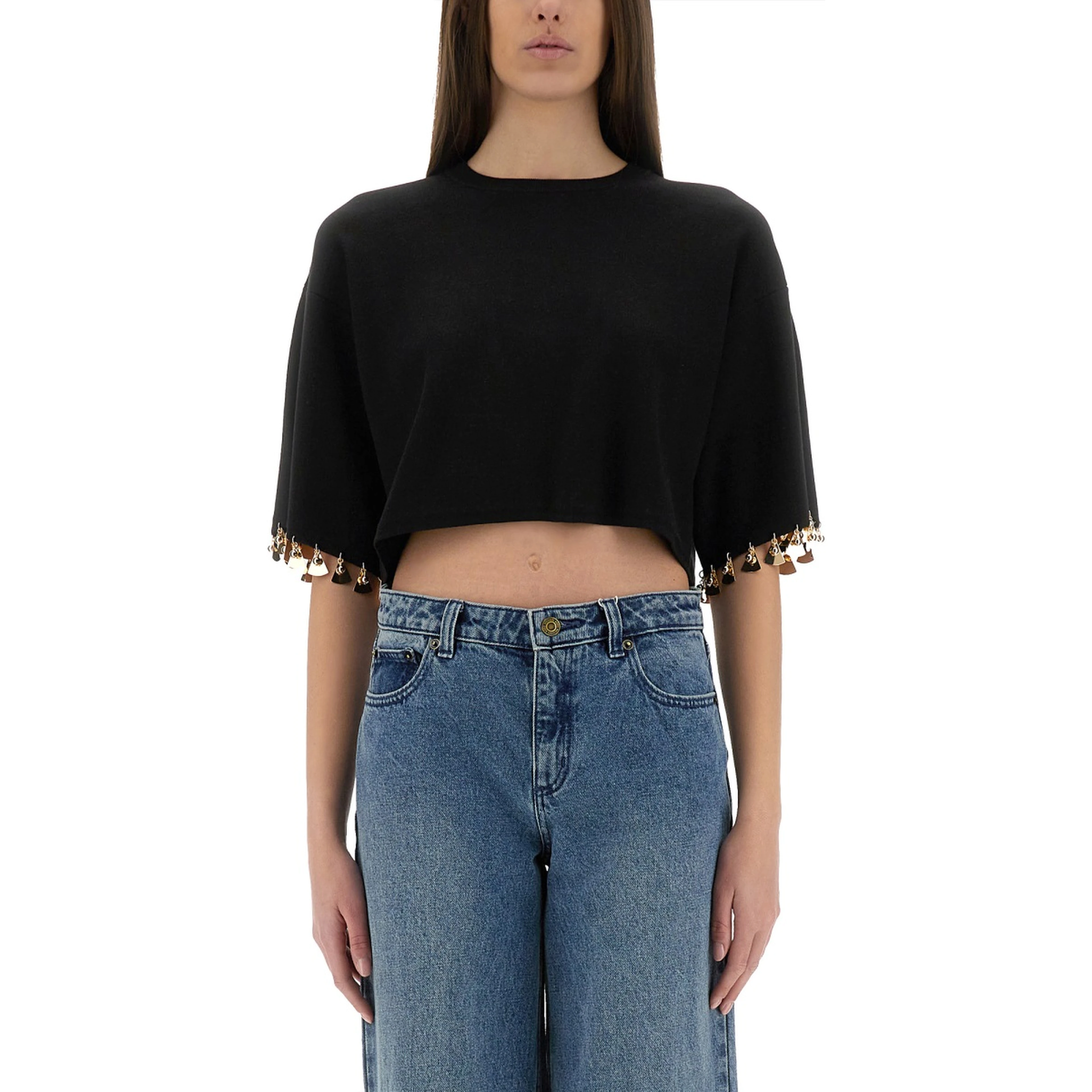 KNIT CROP T-SHIRT