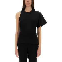 تيشيرت بكتف واحد بنقشة غوص