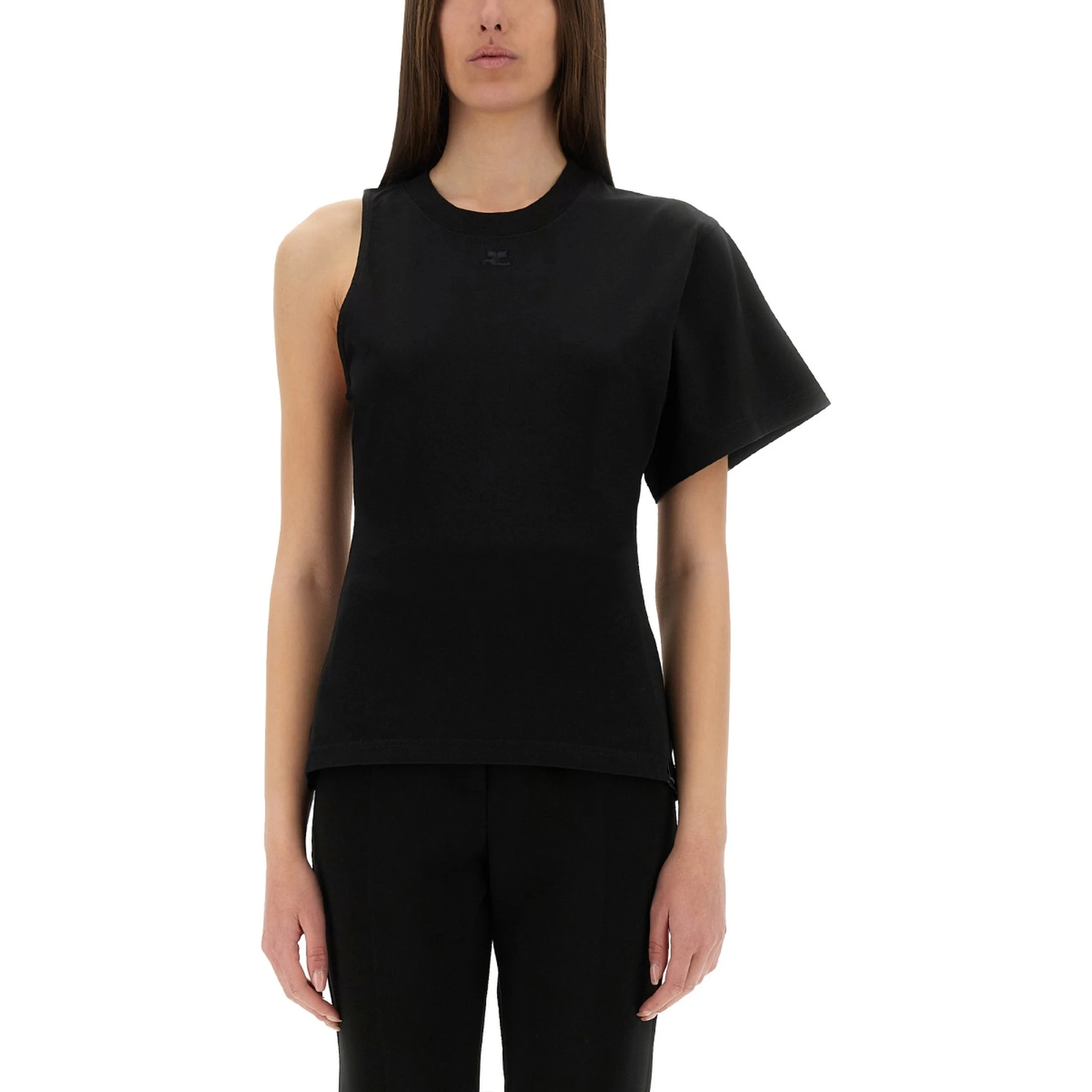 تيشيرت بكتف واحد بنقشة غوص