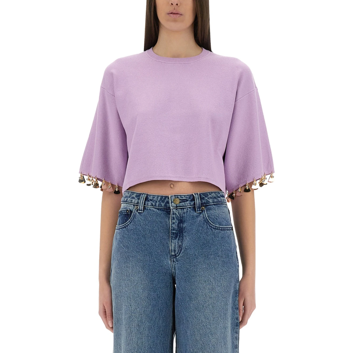 KNIT CROP T-SHIRT