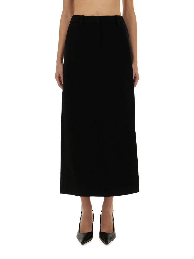 TEXTURED CREPE MAXI SKIRT