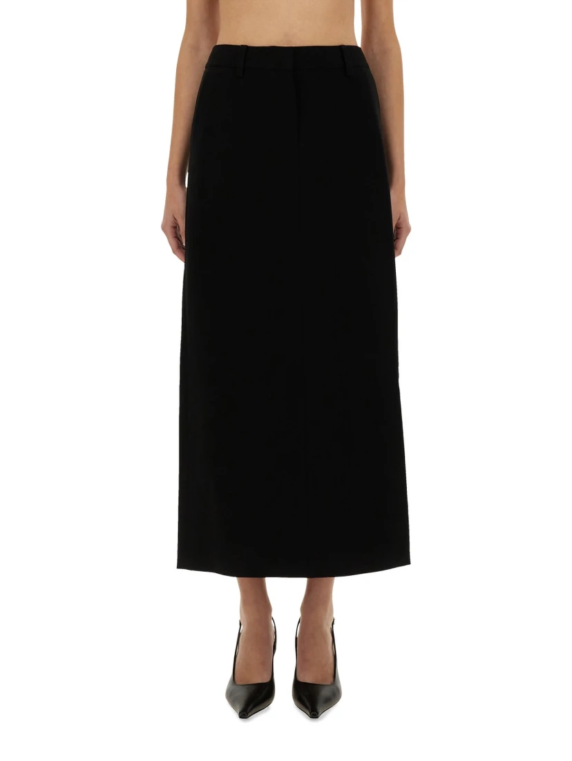 TEXTURED CREPE MAXI SKIRT