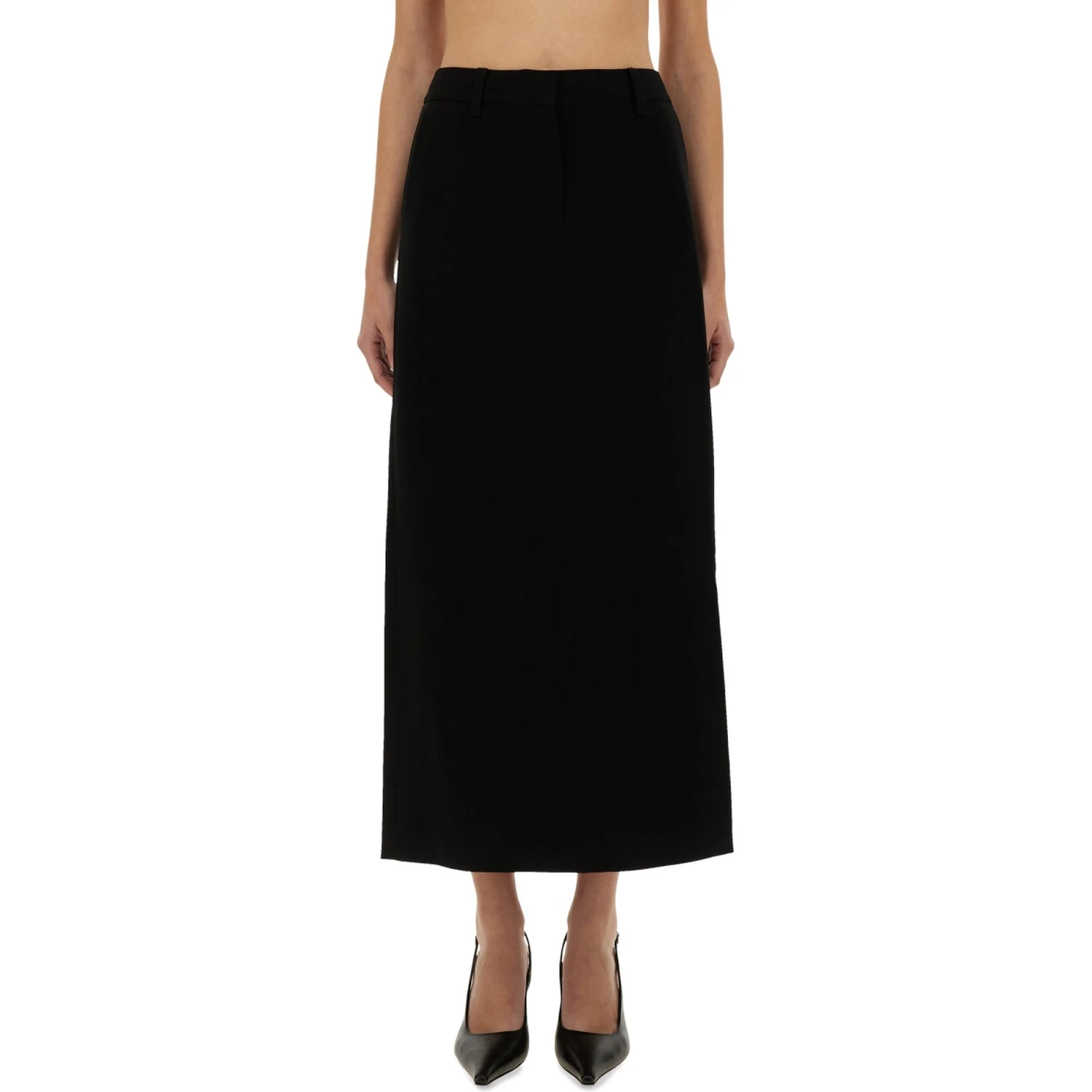 TEXTURED CREPE MAXI SKIRT
