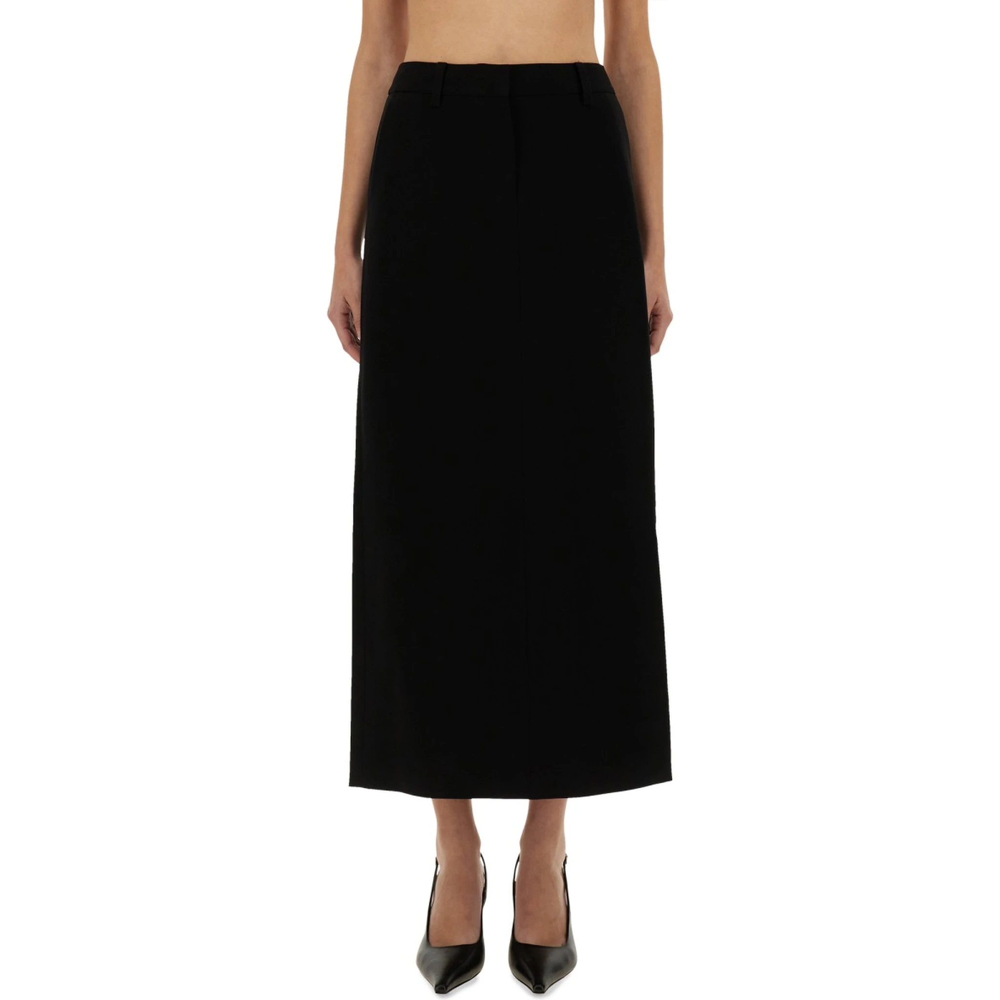 TEXTURED CREPE MAXI SKIRT
