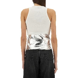 RIBBED TOP WITH PIERCING APPLIQUE