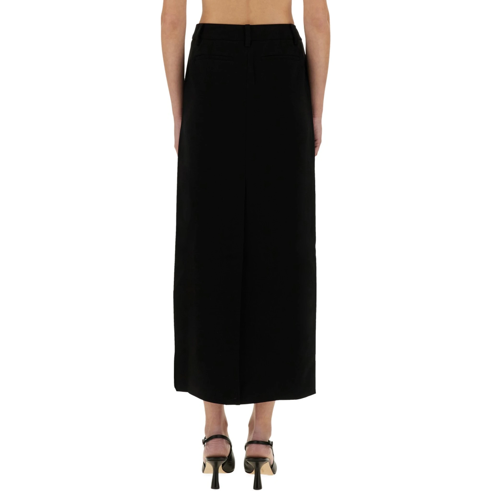 TEXTURED CREPE MAXI SKIRT