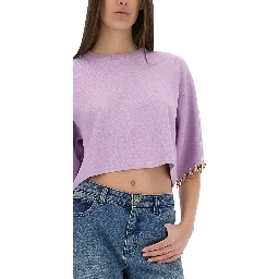 KNIT CROP T-SHIRT