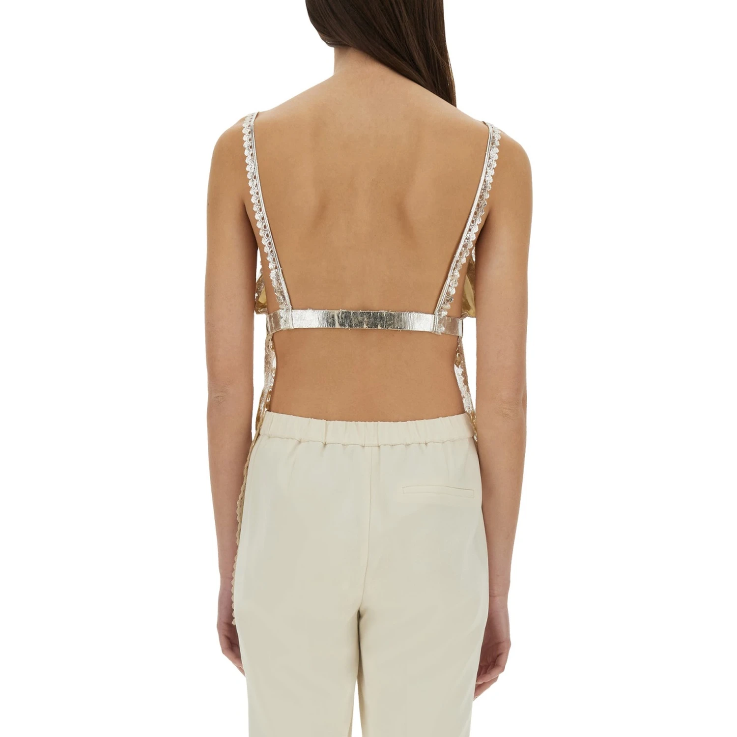 LAMINATED PLEATED SATIN TOP