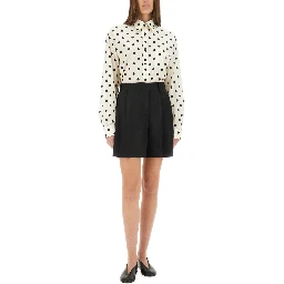 ASYMMETRICAL WOOL SHORTS