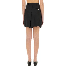ASYMMETRICAL WOOL SHORTS