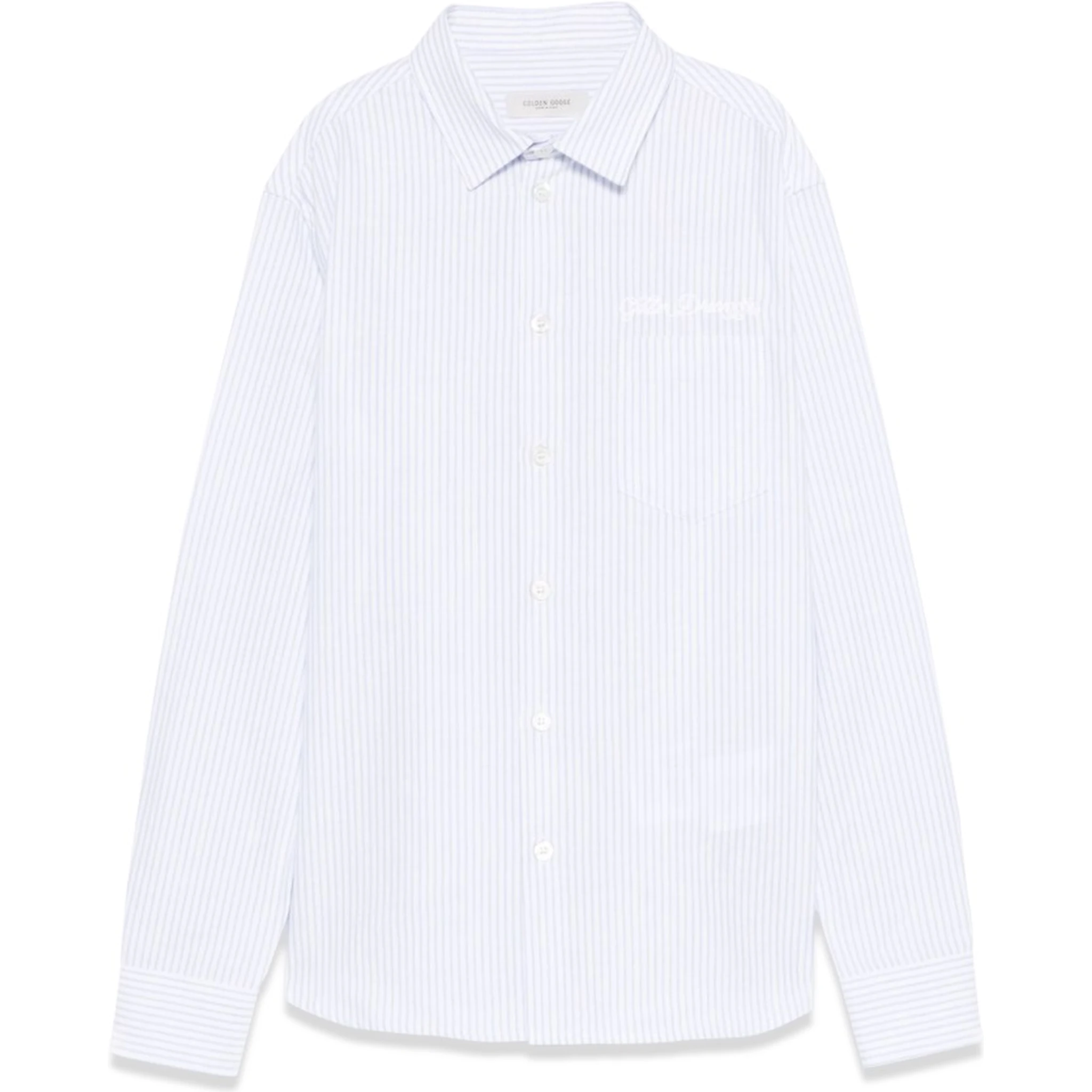 golden/ boy's regular shirt/ striped cotton with embroidery