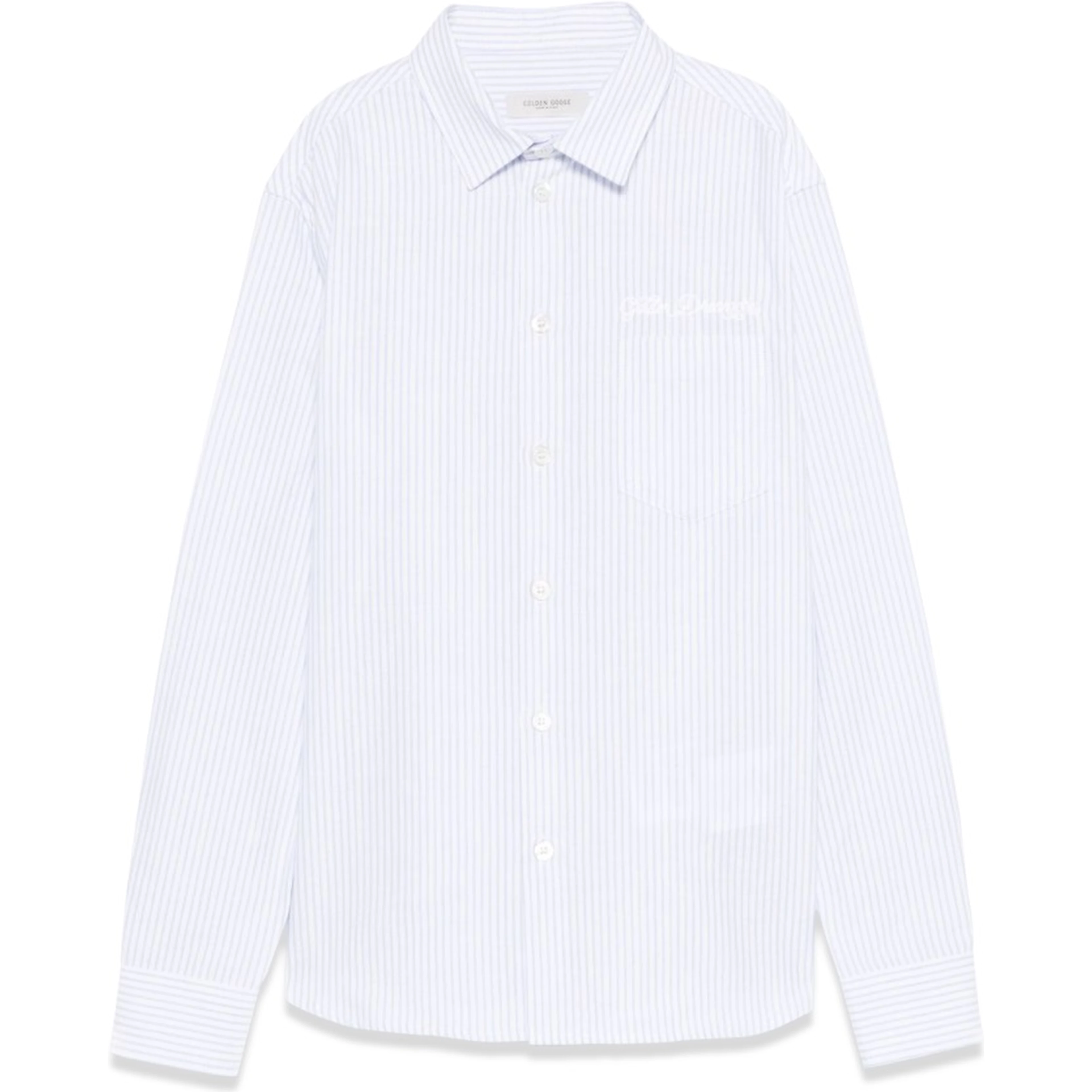 golden/ boy's regular shirt/ striped cotton with embroidery
