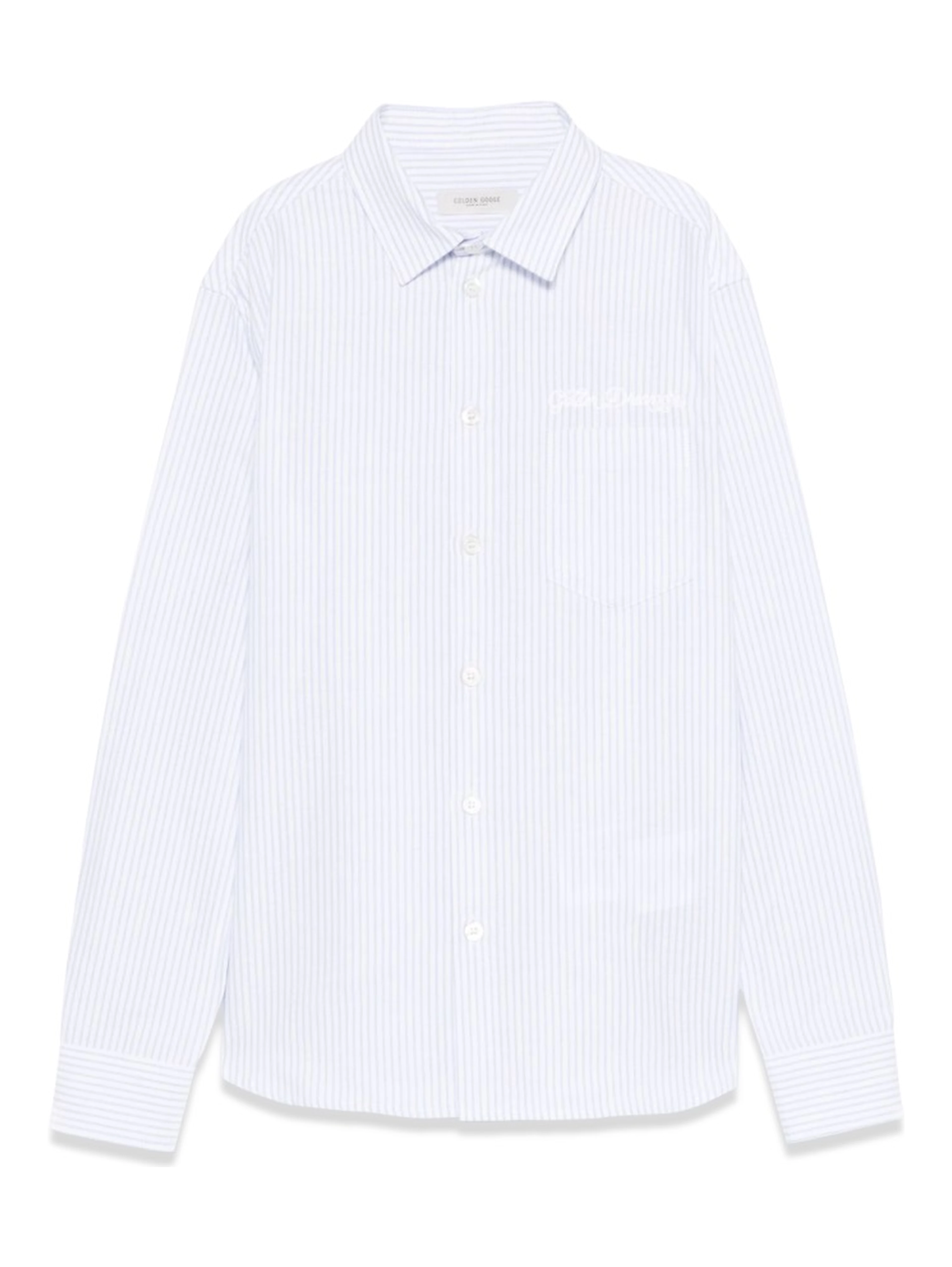 golden/ boy's regular shirt/ striped cotton with embroidery