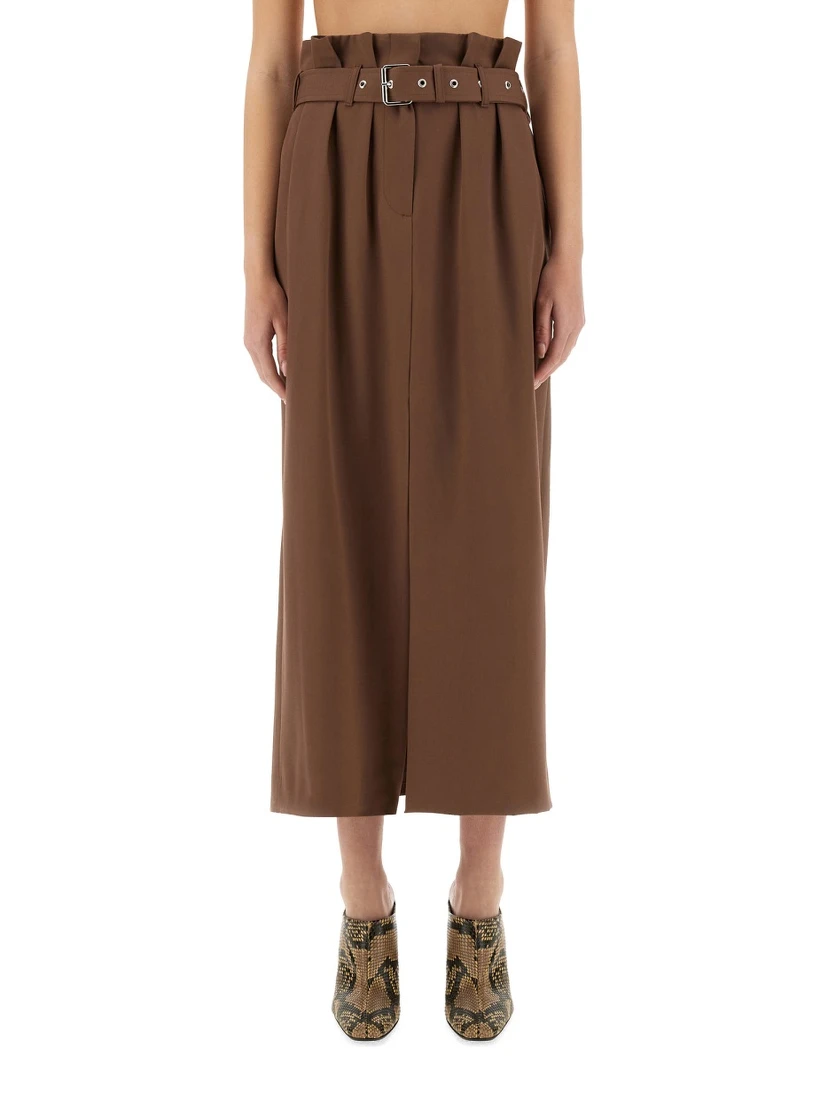 WOOL SKIRT WITH BELT