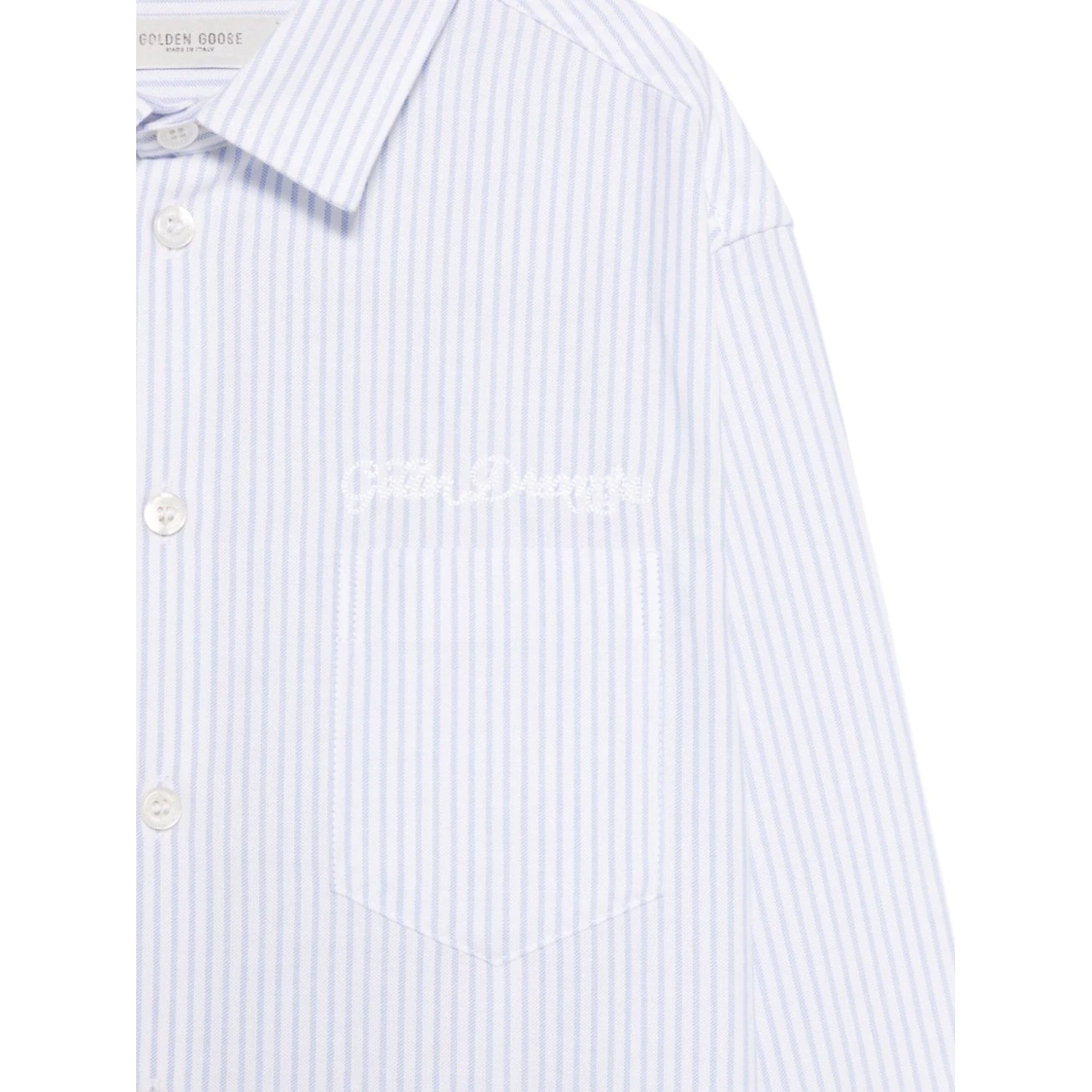 golden/ boy's regular shirt/ striped cotton with embroidery