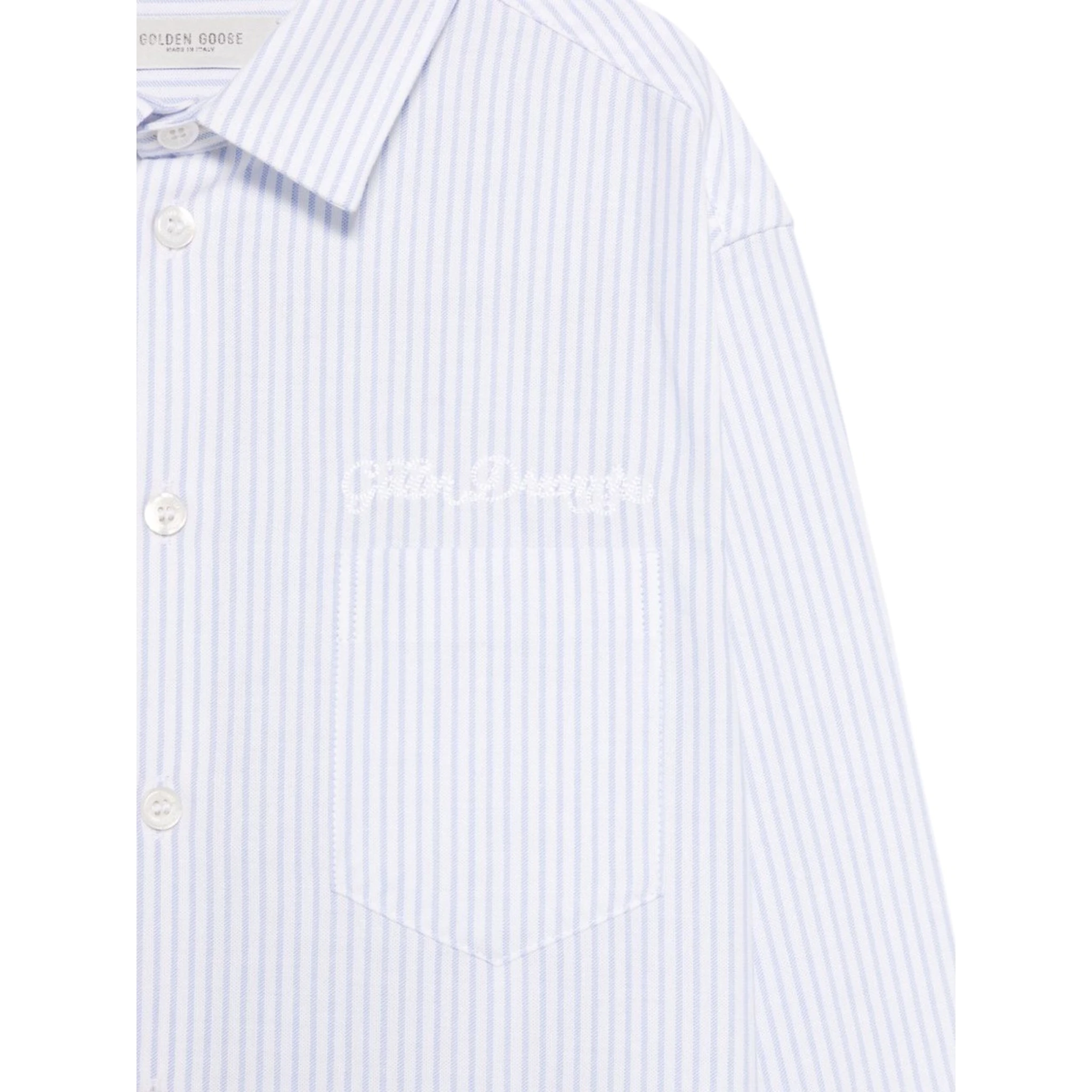golden/ boy's regular shirt/ striped cotton with embroidery