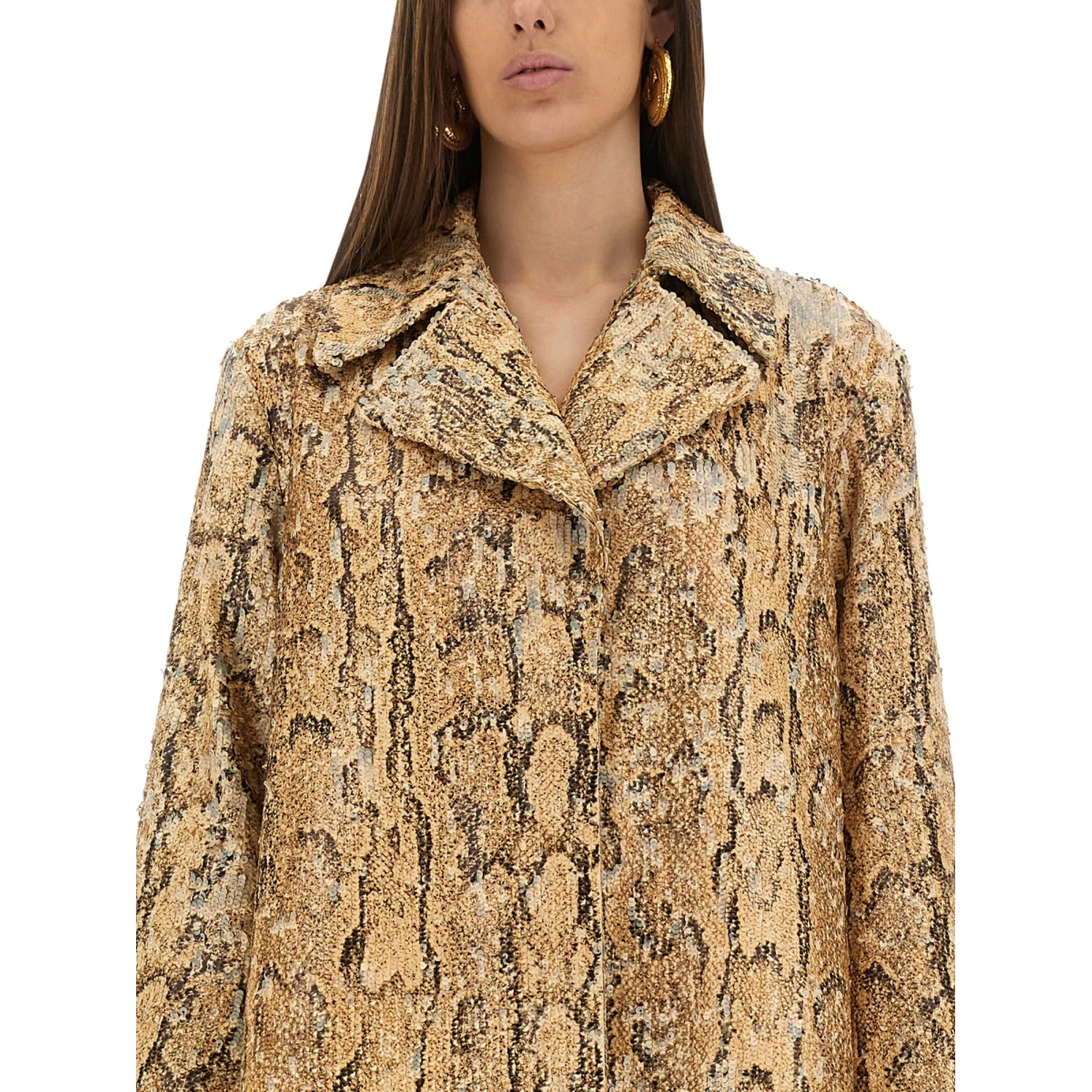 LONG COAT WITH SEQUINS