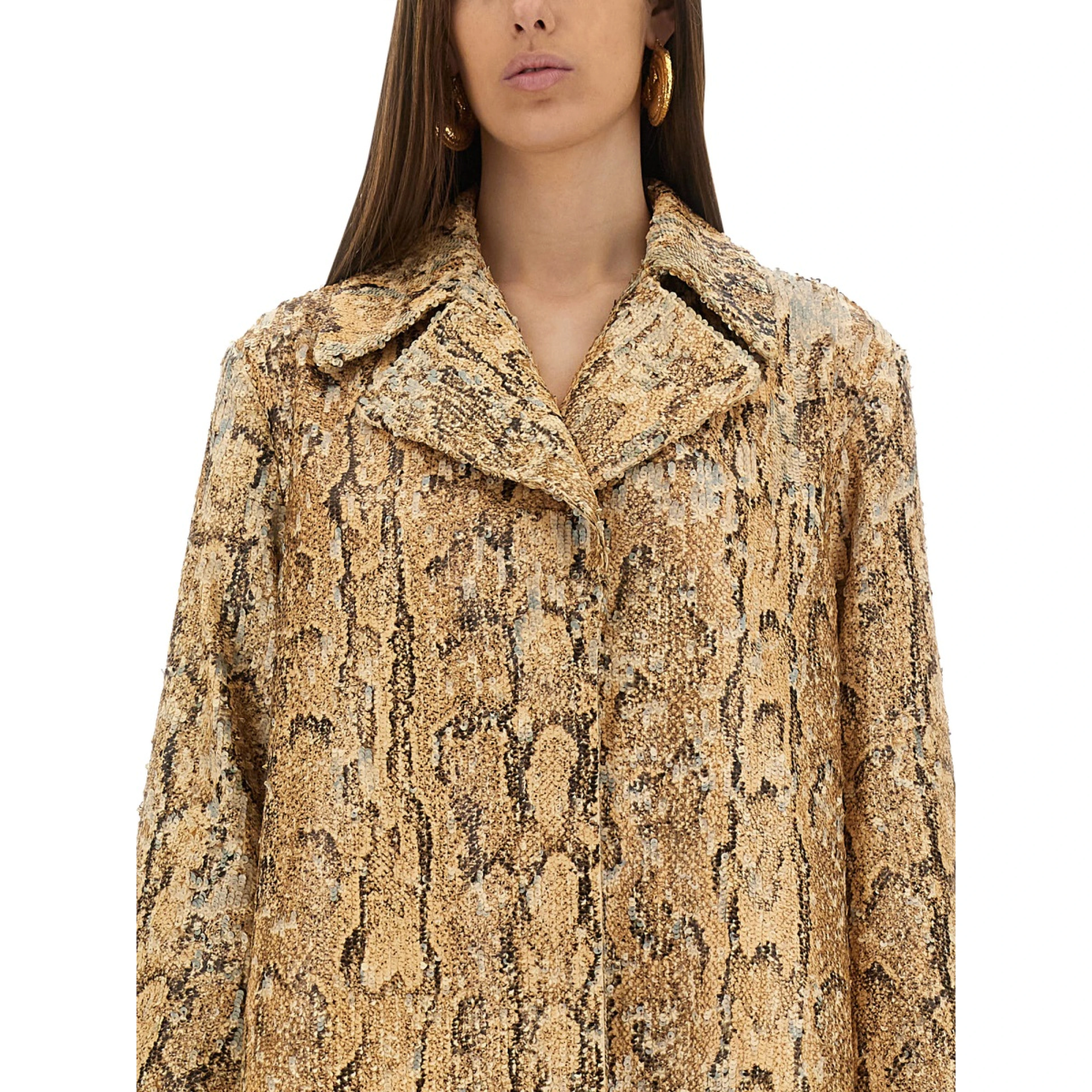 LONG COAT WITH SEQUINS