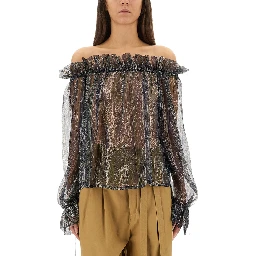 LUREX SILK CREPONNE TOP